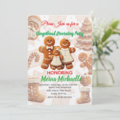 Cute Gingerbread Cookie Decorating Party  招待状 (スタンド正面)