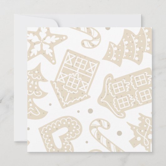 Cute Gingerbread Cookie kids party サンキューカード (裏面)