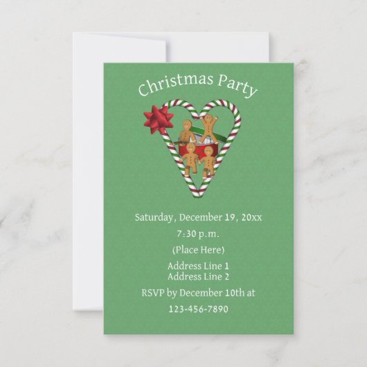 Cute Gingerbread Cookies Christmas Holiday 招待状 (正面)