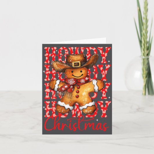 Cute Gingerbread Cowboy Howdy Christmas Girls Wome カード (正面)