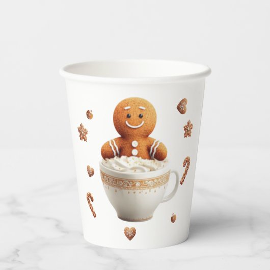 Cute Gingerbread Family Cookie Decorating Party  紙コップ (裏面)