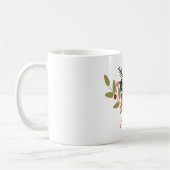 Cute Gingerbread Floral Personalized Christmas  コーヒーマグカップ (左)
