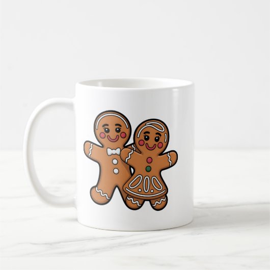 Cute Gingerbread Friends コーヒーマグカップ (左)