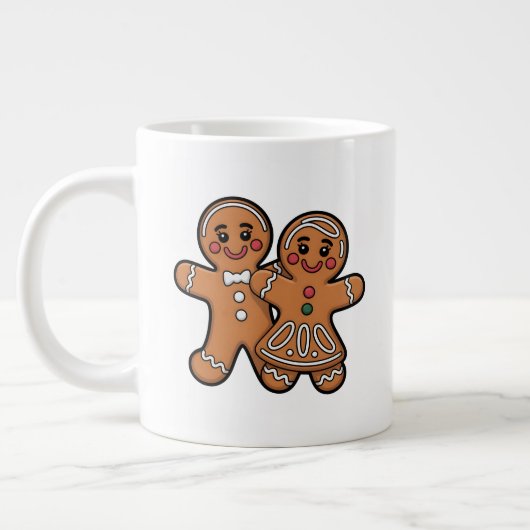 Cute Gingerbread Friends ジャンボコーヒーマグカップ (左)