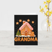 Cute Gingerbread Grandma Merry Christmas Funny  カード (黄色い花)