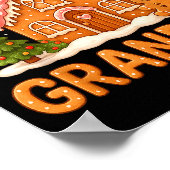Cute Gingerbread Grandma Merry Christmas Funny  ポスター (角)