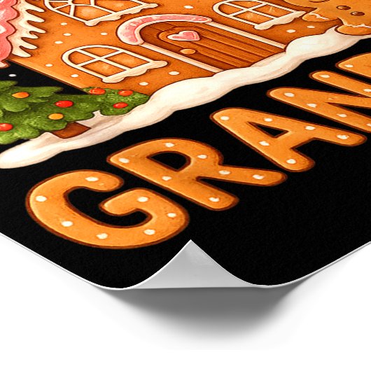 Cute Gingerbread Grandma Merry Christmas Funny  ポスター (角)