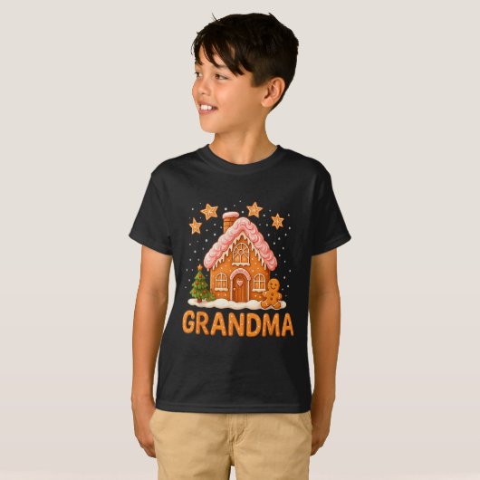 Cute Gingerbread Grandma Merry Christmas Funny  Tシャツ (正面フル)