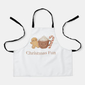 Cute Gingerbread & Hot Cocoa Kids' Christmas Fun P エプロン (正面)