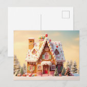 Cute Gingerbread House Christmas Greeting Card ポストカード (正面/裏面)