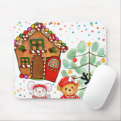 Cute Gingerbread House Christmas Mousepad マウスパッド (マウス)