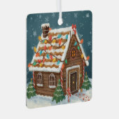 Cute Gingerbread House Christmas Ornament メタルオーナメント (正面右)