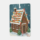 Cute Gingerbread House Christmas Ornament メタルオーナメント (正面左)