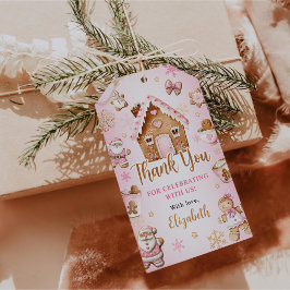 Cute Gingerbread House Girl Birthday Party ギフトタグ