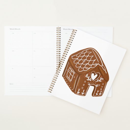 Cute Gingerbread House Holiday Cookie プランナー手帳 (ディスプレー)