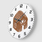 Cute Gingerbread House Holiday Cookie ラージ壁時計 (傾斜)