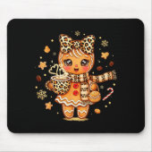 Cute Gingerbread Leopard Coquette Christmas Xmas W マウスパッド (正面)