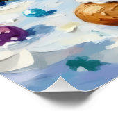 Cute Gingerbread Man Cheerful Christmas Cookie Art ポスター (コーナー)