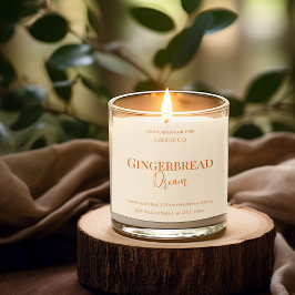 Cute Gingerbread Man Christmas Candle Label スクエアシール