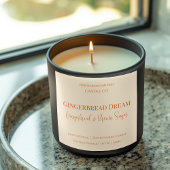 Cute Gingerbread Man Christmas Candle Label スクエアシール