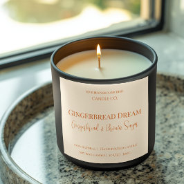 Cute Gingerbread Man Christmas Candle Label スクエアシール