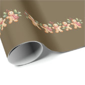 Cute Gingerbread Man Christmas Holiday Baker Gift ラッピングペーパー (ロールコーナー)