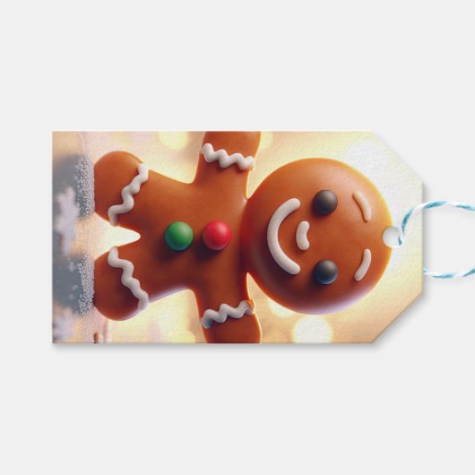 Cute gingerbread man cookie ギフトタグ (正面(横))