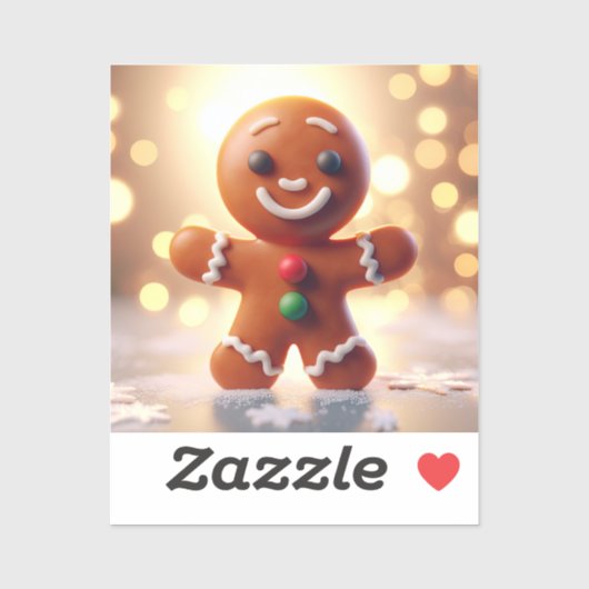 Cute gingerbread man cookie シール (シート)