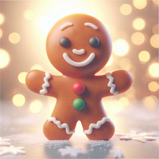 Cute gingerbread man cookie シール (正面)
