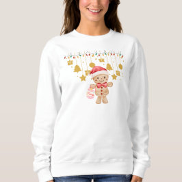 Cute Gingerbread Man Merry Christmas Lights sweats スウェットシャツ