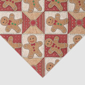 Cute Gingerbread Man Patchwork Christmas 薄葉紙 (詳細)
