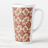 Cute Gingerbread Man Patchwork Pattern Style カフェラテマグ (右)