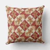 Cute Gingerbread Man Patchwork Pattern Style クッション (裏面)