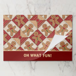 Cute Gingerbread Man Pattern Paper Placemats ペーパーパッド