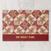 Cute Gingerbread Man Pattern Paper Placemats ペーパーパッド (正面)