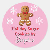Cute Gingerbread Man Sweets Cookies Gift Labels ラウンドシール (正面)