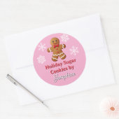 Cute Gingerbread Man Sweets Cookies Gift Labels ラウンドシール (封筒)