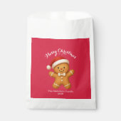 Cute Gingerbread Man with Santa Hat - フェイバーバッグ (正面)