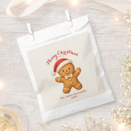 Cute Gingerbread Man with Santa Hat -  フェイバーバッグ