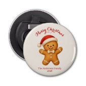 Cute Gingerbread Man with Santa Hat - 栓抜き (正面)