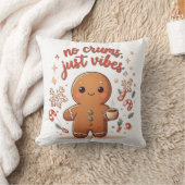 Cute Gingerbread “No Crumbs Just Vibes” Christmas  クッション (ブランケット)
