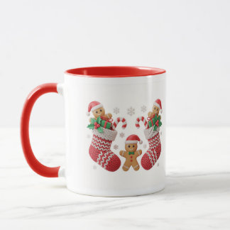 Cute Gingerbread Stocking Mug Wrap マグカップ