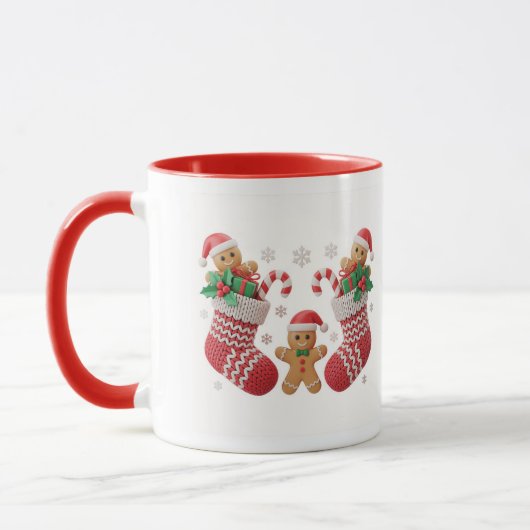 Cute Gingerbread Stocking Mug Wrap マグカップ (左)
