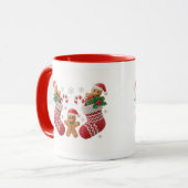 Cute Gingerbread Stocking Mug Wrap マグカップ (正面左)