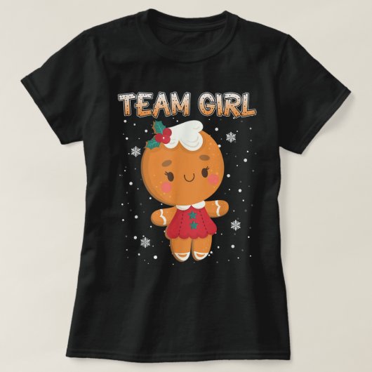 Cute Gingerbread Team Girl Design Tシャツ (デザイン正面)