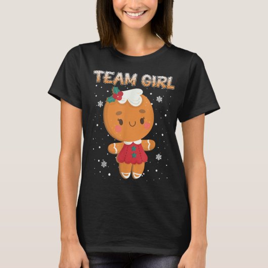 Cute Gingerbread Team Girl Design Tシャツ (正面)