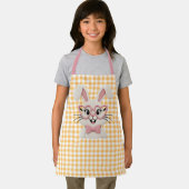 Cute Gingham Bunny Pink Heart Glasses  エプロン (インサイチュ)