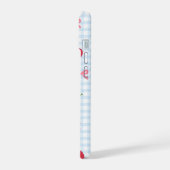 Cute Gingham Cherry iPhone Case with Bow Coquette 15ケース (左側面)