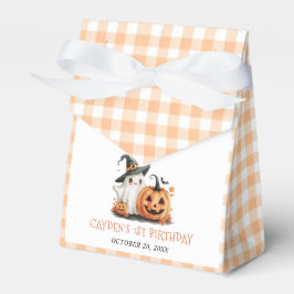 Cute Gingham Halloween Ghost 1st Birthday フェイバーボックス