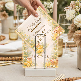 Cute Gingham Honey Bee Baby Shower スタンダードカクテルナプキン